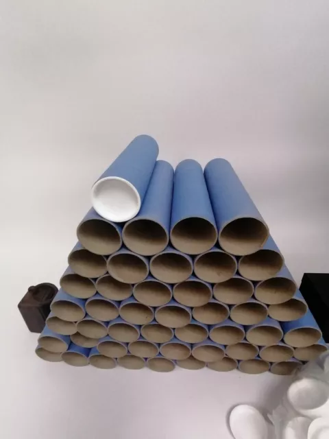 Cardboard packaging tubes (48no.) & lids (96no.) - 57.5 x 1.5 x 240mm