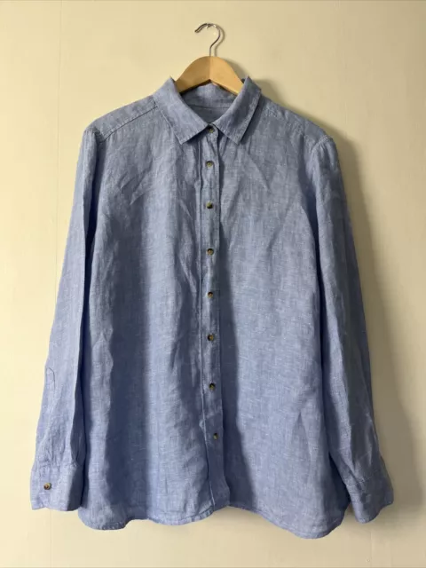 Marks & Spencer Blue Linen Shirt Size UK 20
