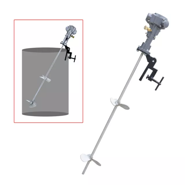 1/2 HP Pneumatic Bracket Mixer Tank Barrel Air Mix Stainless Steel Clip Paint