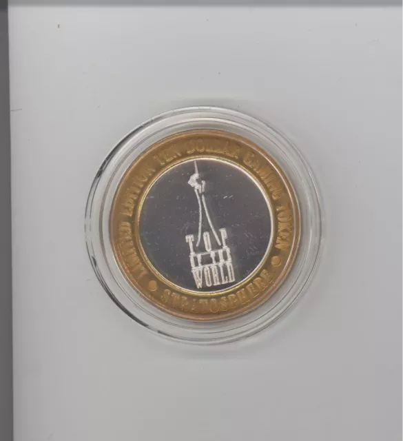 STRATOSPHERE 1996 Top of the World .999 Silver $10 Las Vegas Casino Token