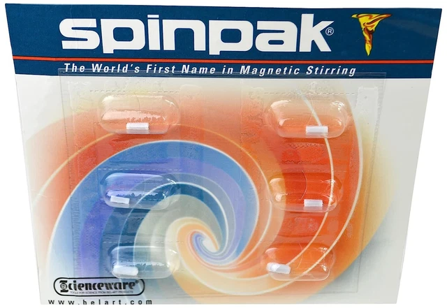Bel-Art Spinpak Teflon Micro Flea Magnetic Stirring Bar Assortment Pack of 6
