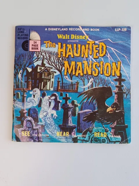 THE HAUNTED MANSION Vintage 1970 Book & Record Set Disneyland LLP-339 Used