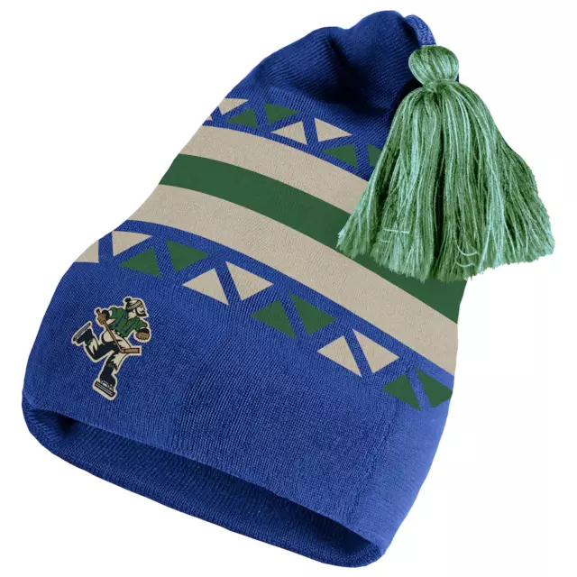 Men's Vancouver Canucks adidas Royal Reverse Retro 2.0 Pom Cuffed Knit Hat