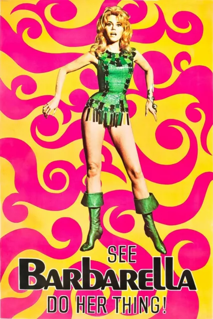 Vintage Barbarella Science Fiction Film Movie Print Poster Wall Art Picture A4 +