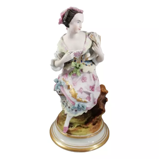 Antique Bisque Porcelaine Figurine, Superbe Qualité, Allemagne Ou France, 19th C