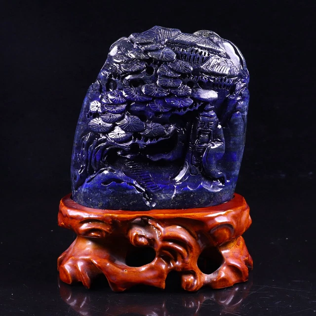 Chinese Natural lazurite Hand-carved Exquisite Statues AC2066