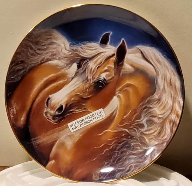 Retired Danbury Mint Arabian Horse Plate GOLDEN LIGHTS by Susie Morton 1993
