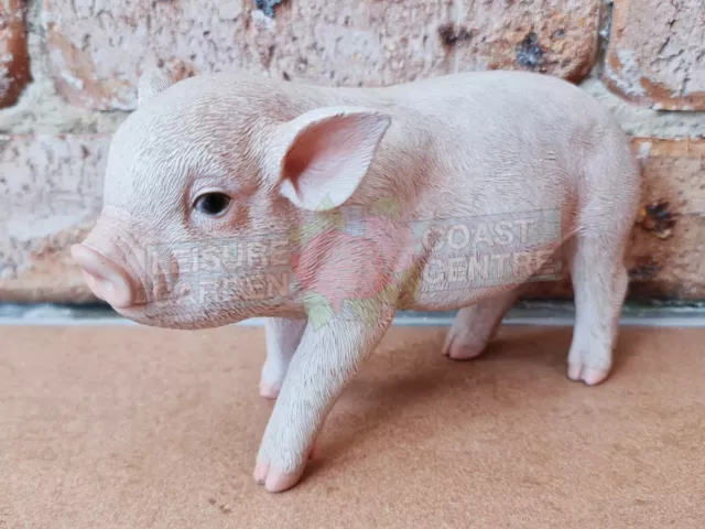 Garden Resin Animal Statue Farm Gift Ornament Pet Pink Standing Pig Piglet 3