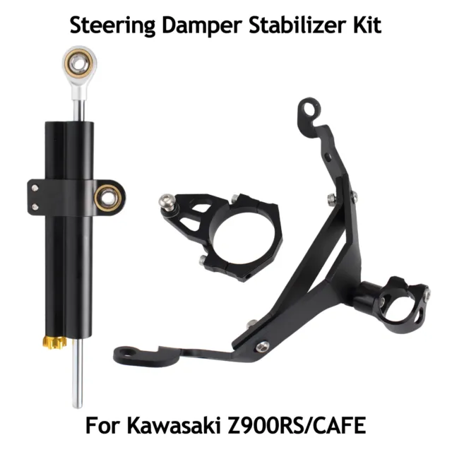Linear Steering Damper Stabilizer Mounting Kit For Kawasaki Z900RS CAFE 2018-23