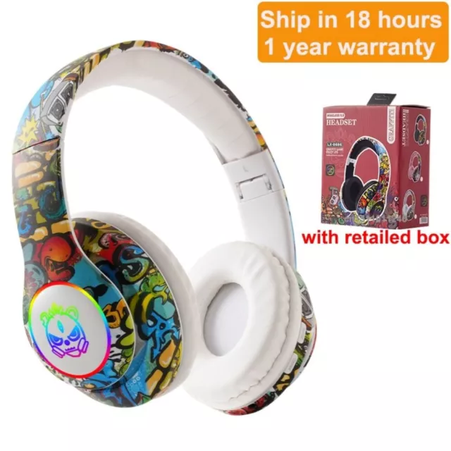 Flash Light Wireless Headset Music Game Mic Bluetooth Headsets  Kids