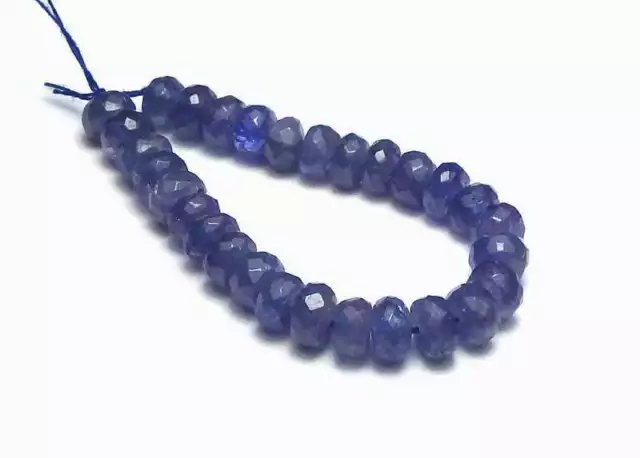 3" Strand TANZANITE Purple 4-4.5mm Faceted Rondelle Beads NATURAL