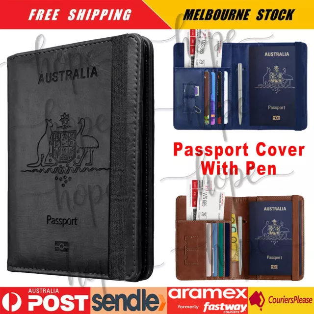 Travel Passport ID Wallet Holder Cover RFID Blocking Card Case Cover PU Leather