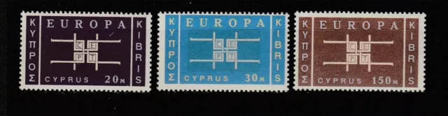 CHYPRE  la série Europa de 1963    num  217/19 neuf **