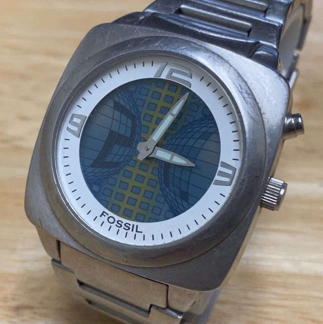 FOSSIL BIG TIC BG1022 Mens 50m Digital Second Analog Quartz WatchNew