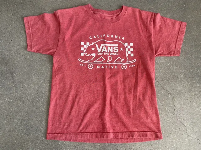VANS California Native red t-shirt boys sz L