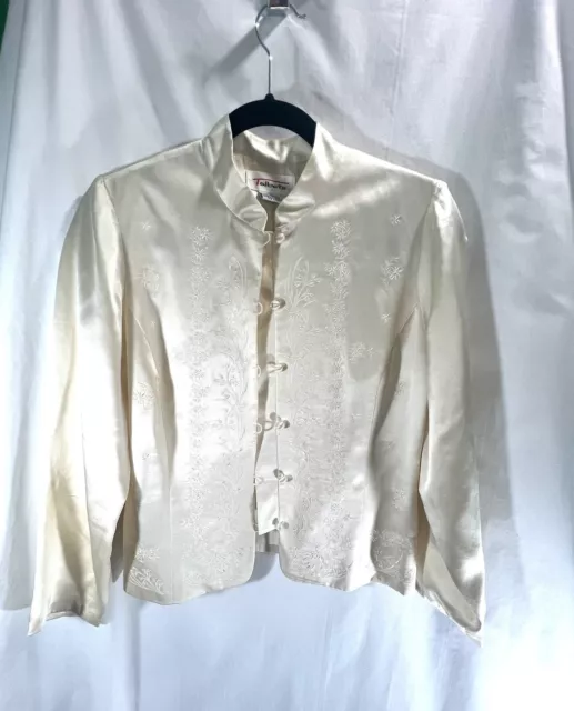 Talbot's Cream Ivory Silk Bolero Jacket Size 10