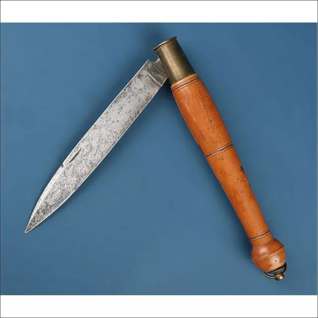 Antique 13.39 Inch-Long French Nontron Navaja Folding Knife . France, Circa 1900
