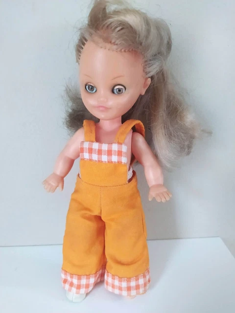 ANCIENNE BELLE POUPEE BELLA QUI BOIT ET FAIT PIPI 1960 yeux marron dormeur EUR 12,00 - IT