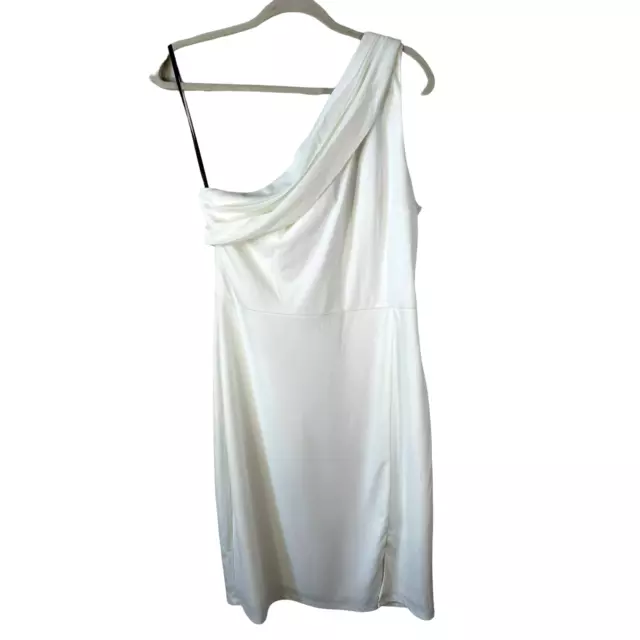 New Laundry by Shelli Segal Womens One Shoulder Mini Dress White Size 14 NWOT