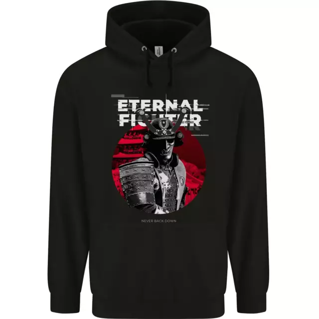 Samurai Fighter Skull MMA Mixed Martial Arts Mens 80% Cotton Hoodie