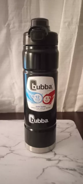Bubba Trailblazer Stainless Steel Water Bottle Push Button Lid Rubberized Black