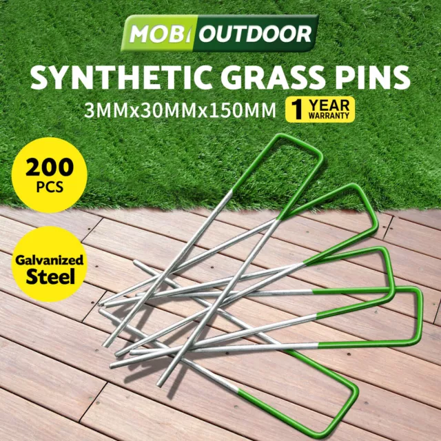 Synthetic Artificial Grass Pins Fake Lawn Turf Weed Mat U Pegs Weedmat 200pcs