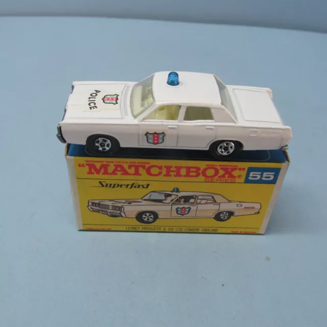 MATCHBOX Superfast 55A Mercury Police Car  White / BLUE Dome Light