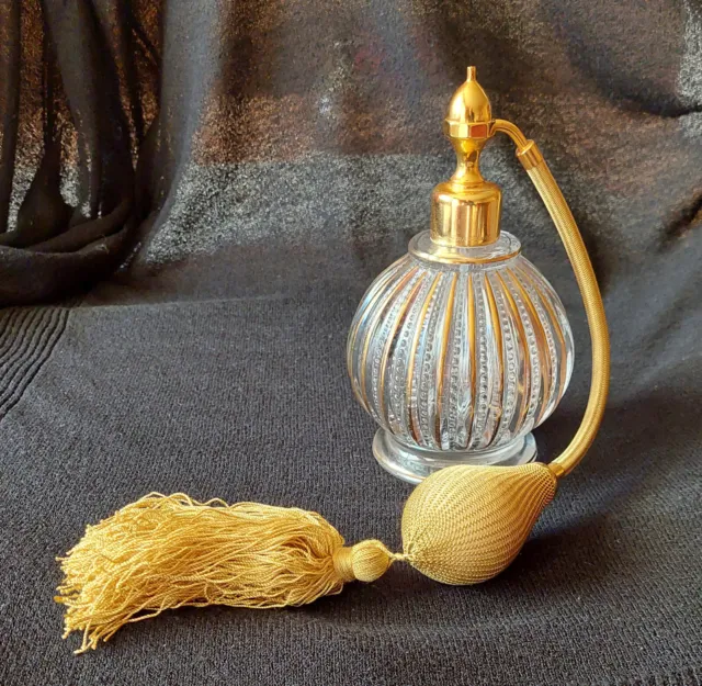 Marcel Franck Paris Glas Parfum Sprüh Flasche mit Ballon Quaste Vintage