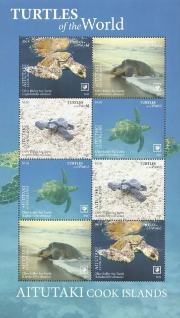 Aitutaki 2020 - Turtles of the World, Part 1 - Sheetlet - MNH