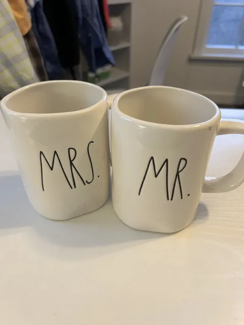 Rae Dunn by Magenta - "MR." & "MRS." - Coffee Mug Set, Lot of 2, Wedding Mugs