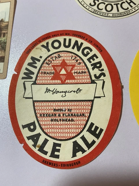12 Old William Younger Edinburgh Brewery Beer Labels Inc Mixed Bottlers Lot 5 8