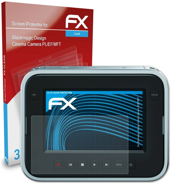 atFoliX 3x Screen Protector for Blackmagic Design Cinema Camera PL/EF/MFT clear