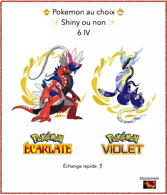 Pokemon Ecarlate / Pokemon Violet : pack 8 pokemon shiny strat 6 IV 31 opti  raid