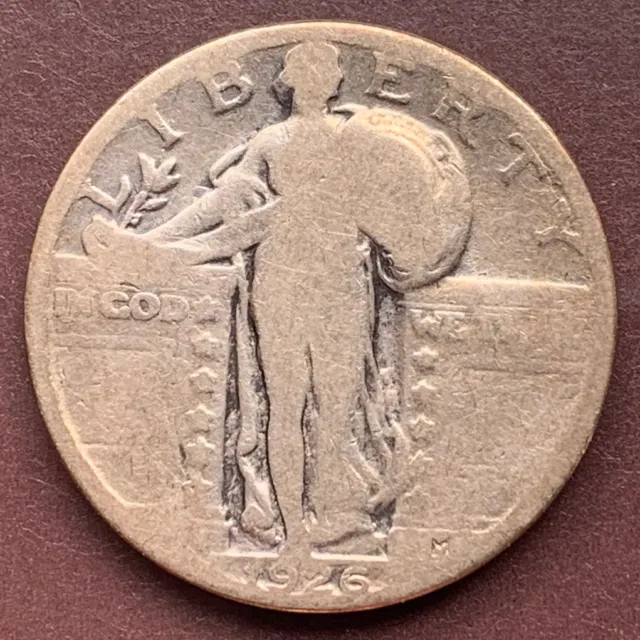 1/4 Quarter Dollar  1926 . Stehende Liberty USA  . Silbermünze