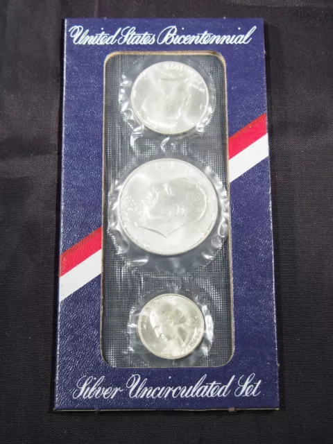 1976 US Mint Bicentennial Uncirculated 3pc Silver Set