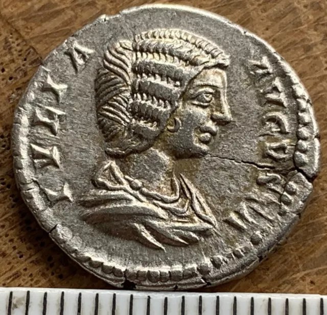 Genuine Ancient Roman Silver Denarius Coin, Julia Domna, Has Some Great Detail