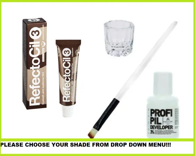 REFECTOCIL EYEBROW & EYELASH SET | TINT 15ml + 3% OXIDANT 60ML+ BRUSH + GLASS