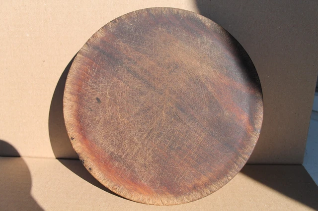 Old primitive wooden native plate 19-th century