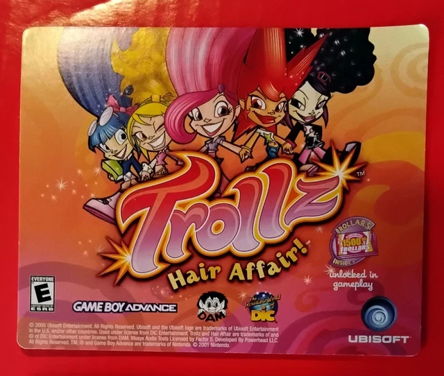 RARE 2005 NINTENDO GameBoy Advance Trollz Hair Affair! Self stick