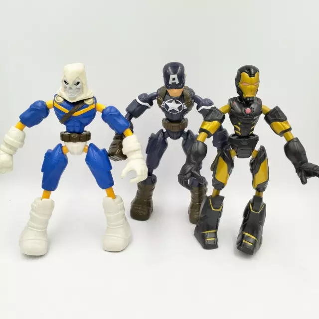 Marvel Avengers Bend & Flex Toy Figures x3 Taskmaster Captain America Iron Man