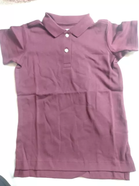 Lands' End School Uniform Kids Short Sleeve Polo Shirt Burgundy medium 5-6