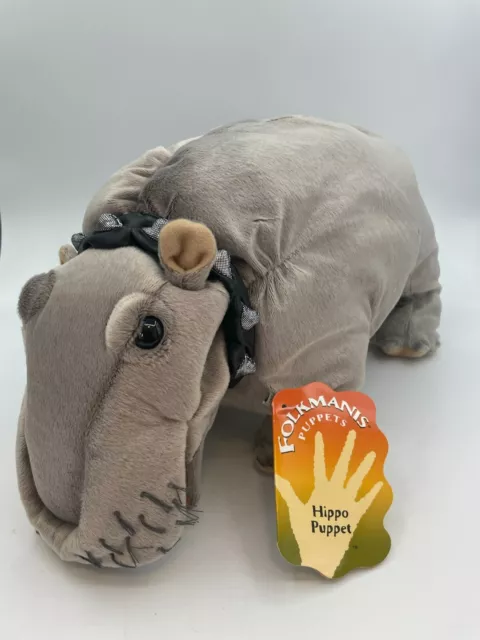 NO SOUND BOX New Folkmanis NCIS Bert Farting Hippo Hand Puppet Plush Collar Tags