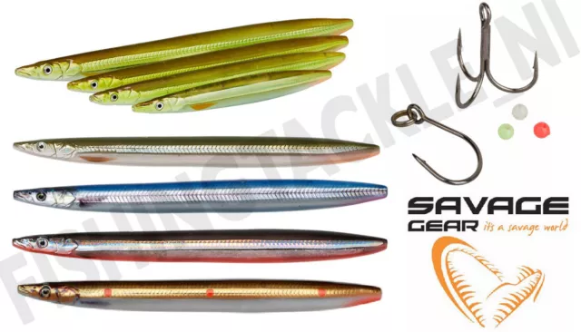 Savage Gear 3D Line Thru Sandeel Sea Fishing Lures 2 Hooks 85-110-125mm