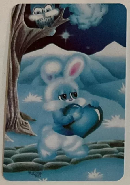 (B2G) Modern Playing card of a cute rabbit holding a blue heart