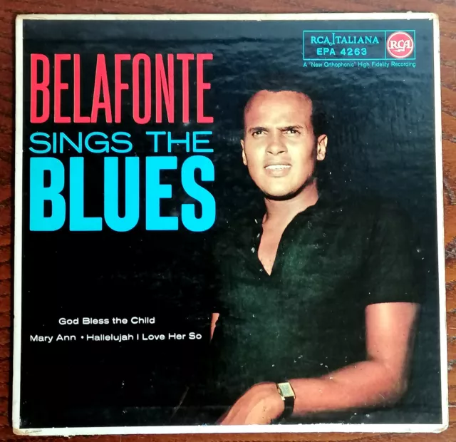 Ep  Harry Belafonte Sings The Blues Rare  7"  Rca Italiana 1959 Epa 4263