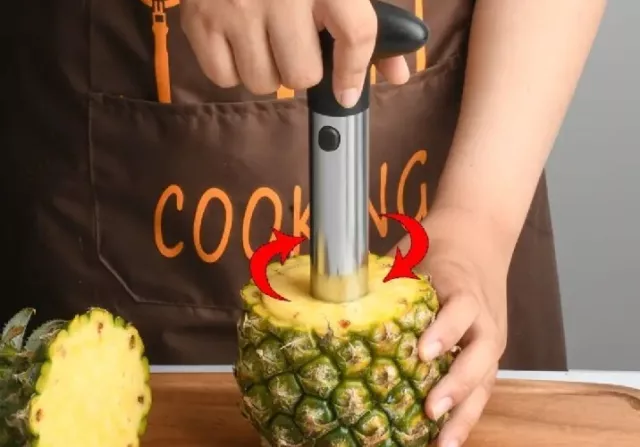 Fruit Pineapple Corer Slicer Peeler Cutter Parer Stainless Kitchen Easy Tool kit