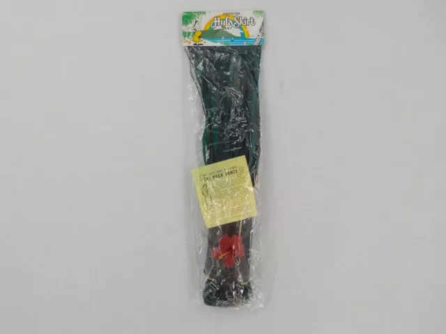 JR MISS 13-15 yr HAWAIIAN HULA SET GREEN GRASS SKIRT TOP SHELL LEI REDHAIRFLOWER