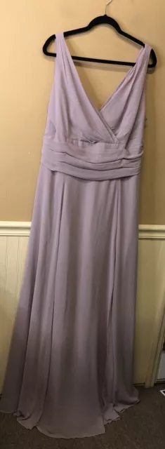 Celebrate DB Davids Bridal long chiffon surplice tank bridesmaid dress Size 20