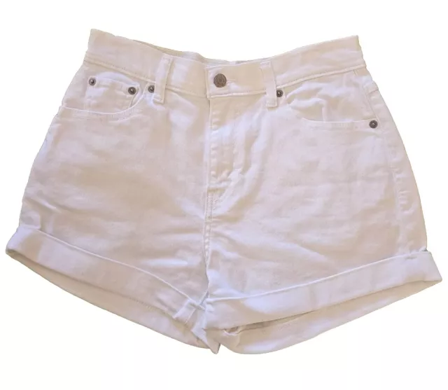 Levi's Womens Shorts Size 25  - White Denim - Cuffed  - High Waisted Wedgie