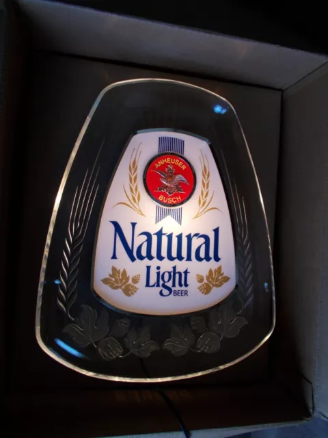 NEW OLD STOCK Anheuser Busch Natural Light Beer Backbar Sign In Original Box